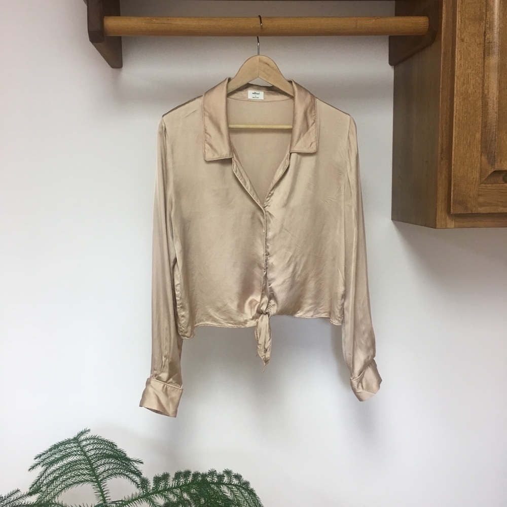 Wilfred Peaufiner tie-front Blouse dusty pink S